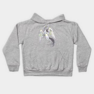 Unicorn Horses Pony Equine Equestrian Wings Winged Flying Yin Yang Kids Hoodie